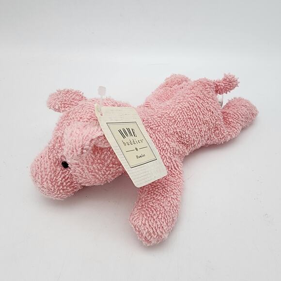 Russ Berrie Hamlet Pig Plush 7" Pink Terry Cloth Floppy Beanie Home Buddies 1996 - Picture 1 of 6